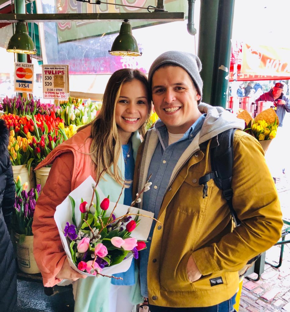 getting flowers in seattle and taking a photo for Instagram Spots in Seattle 